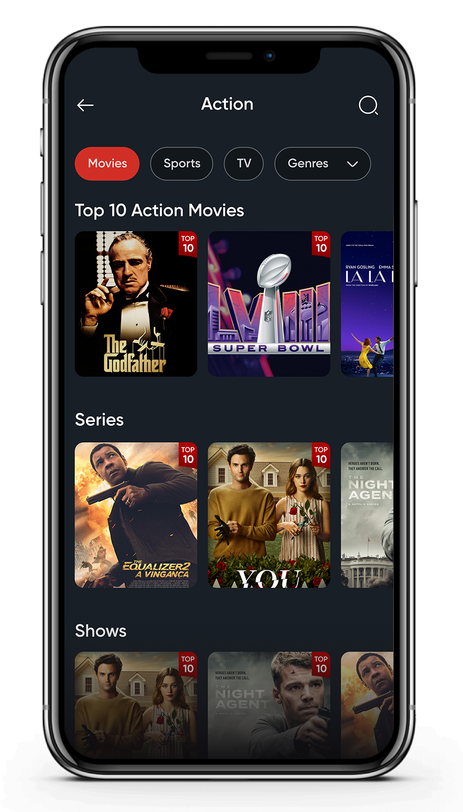 FoodFlix action movie genre screen