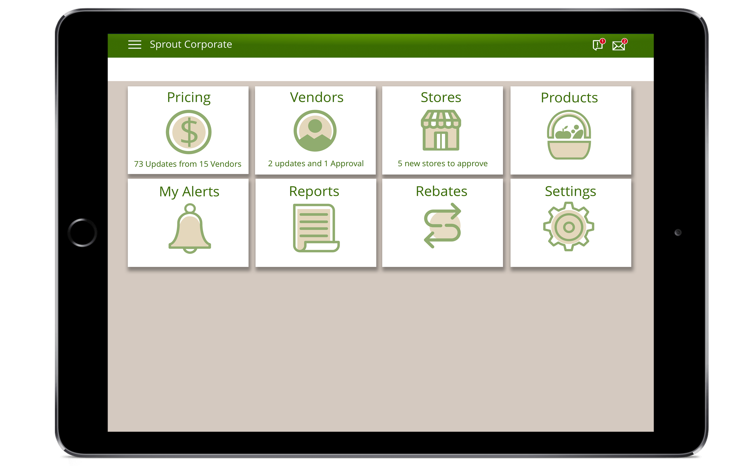 Sprout produce management app splash screen