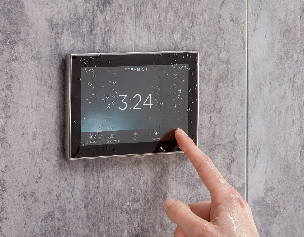 Steamist digital shower control panel integrated into the DFC@Home app experience