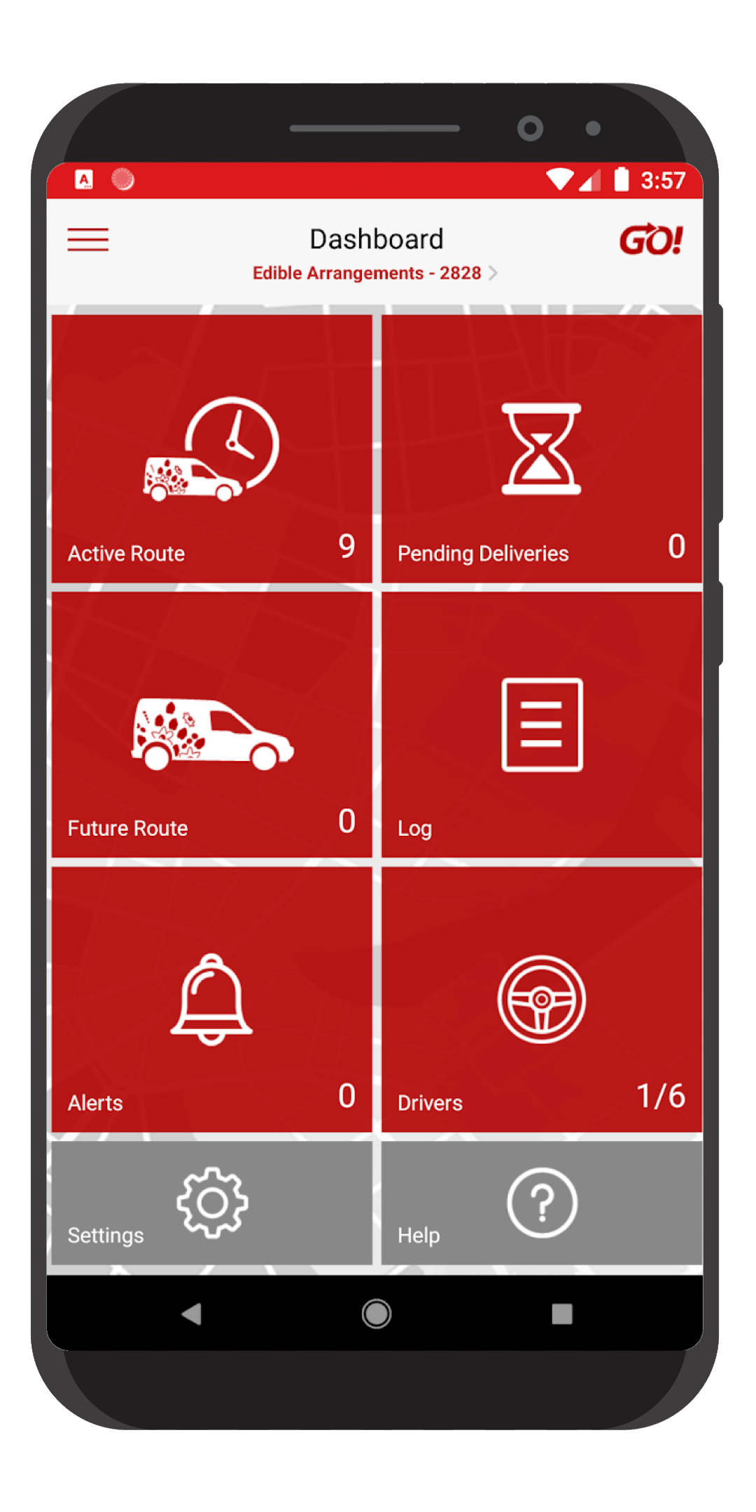 GO! delivery app splash screen
