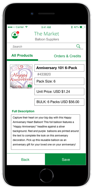 Marketplace app vendor product update screen