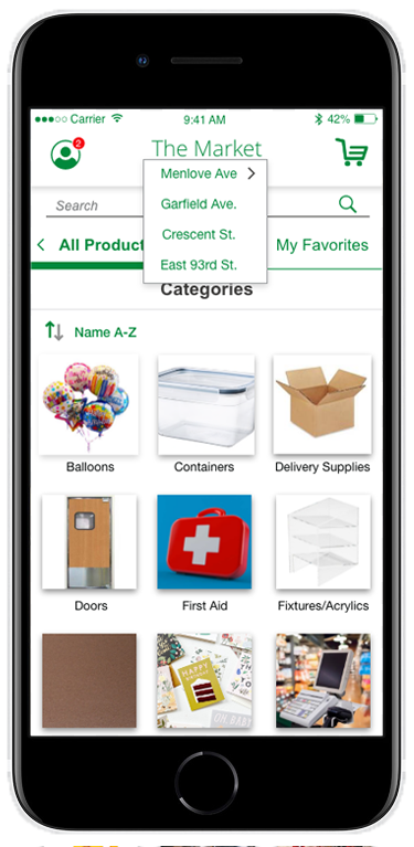 Marketplace app address and delivery screen
