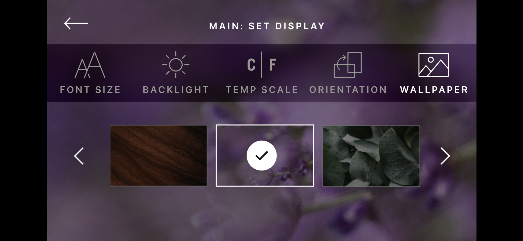 Examples of various wallpaper options