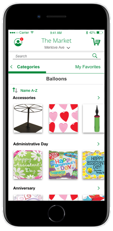 Marketplace app main category screen