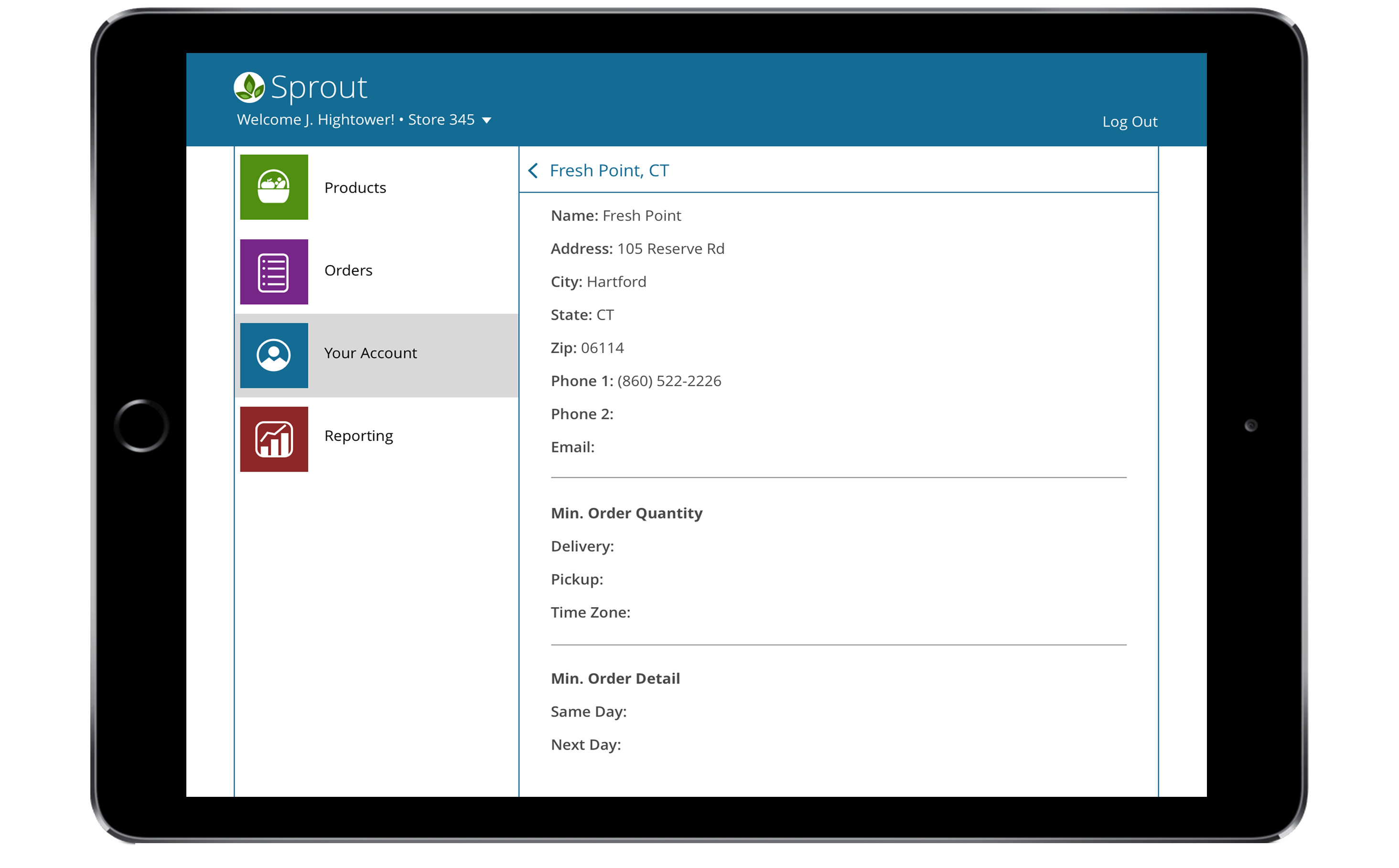 Sprout payment settings screen